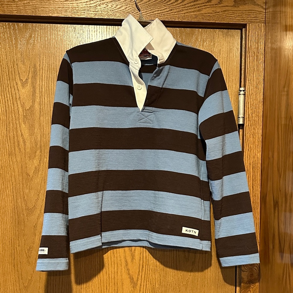 KOTN Blue and Brown Striped Shirt